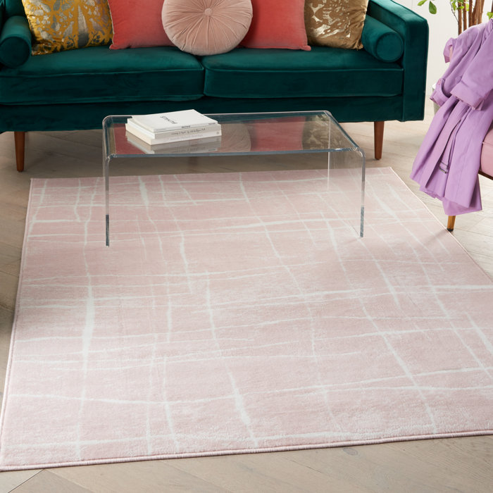 Wrought Studio Cohassey Pink/White Area Rug & Reviews Wayfair